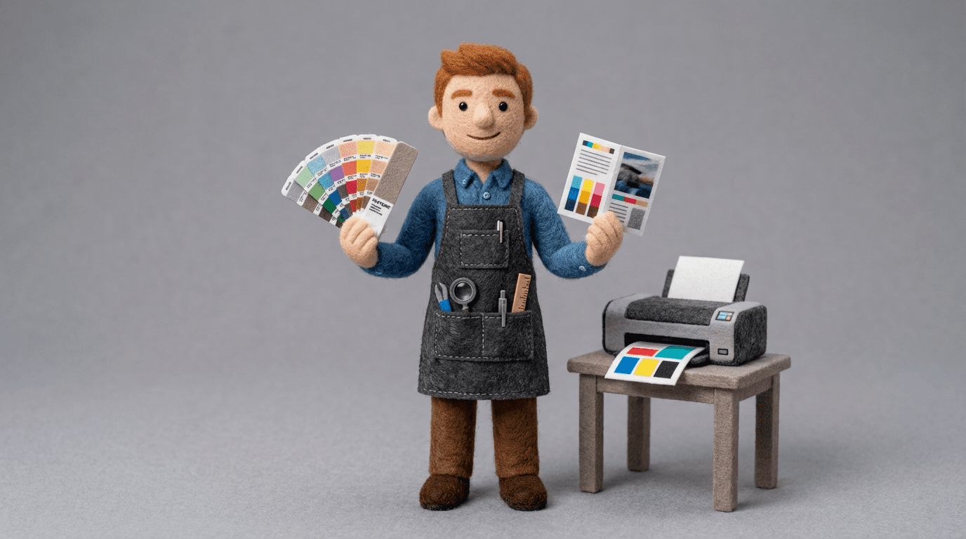 Designer working on a printed visual design